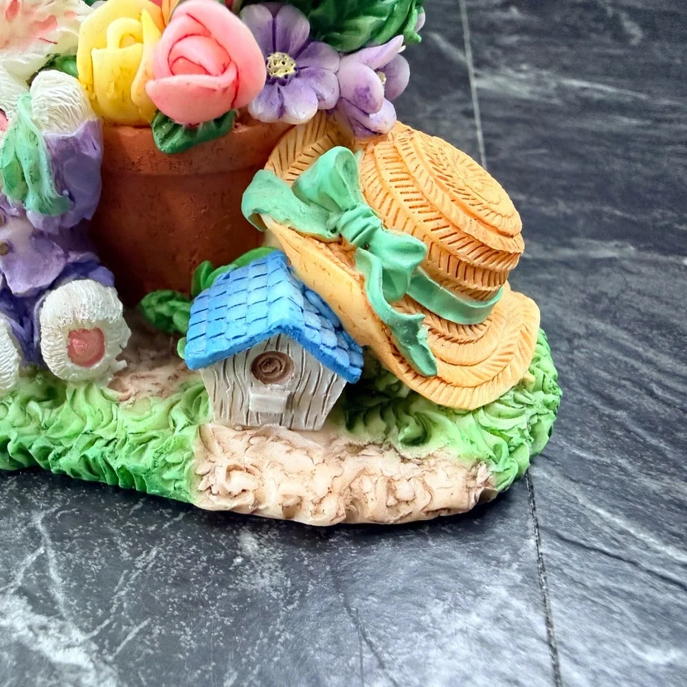 Bunny With Flowers Figurine